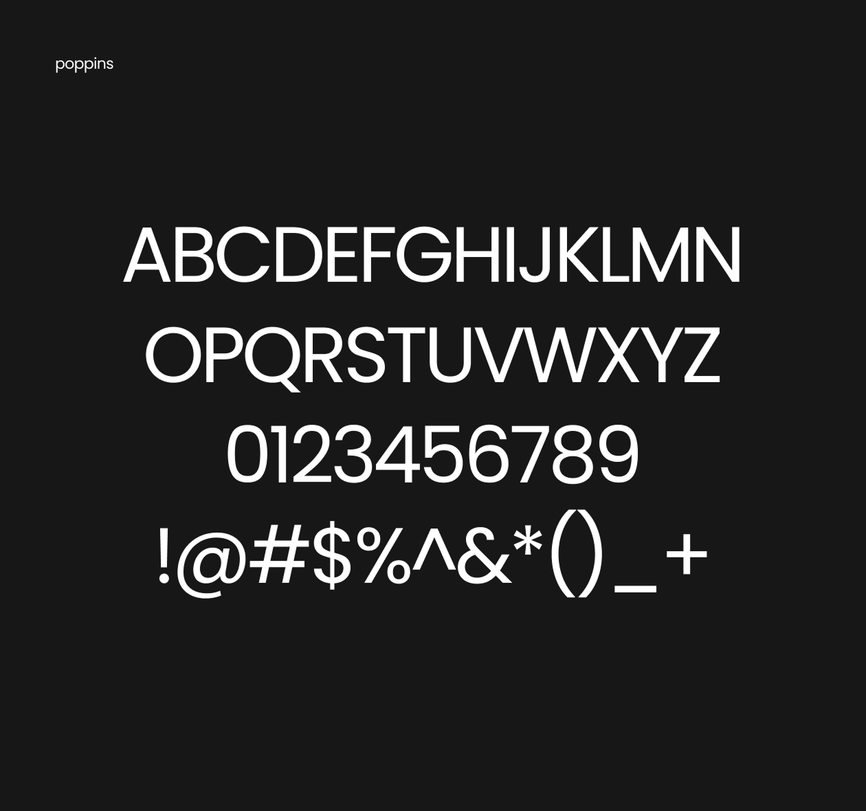 Graphic of a typography specimen showing the alphabet and numerals on top of a dark gray background.